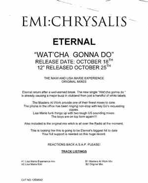 Eternal  - What'Cha Gonna Do (Remixes)