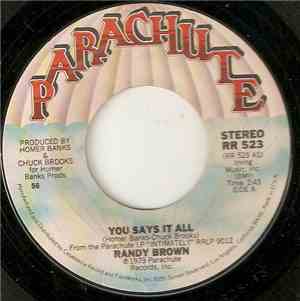 Randy Brown  - You Says It All / Crazy 'Bout You Baby