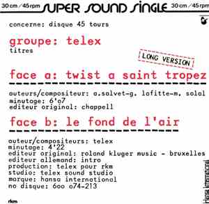 Telex - Twist A Saint Tropez (Long Version)