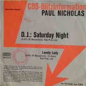 Paul Nicholas - D.J.: Saturday Night