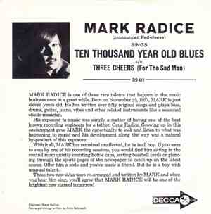 Mark Radice - Ten Thousand Year Old Blues / Three Cheers (For The Sad Man)