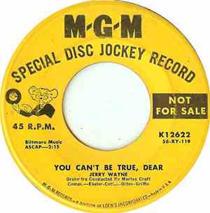 Jerry Wayne - You Can't Be True, Dear