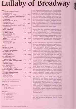 Various - Lullaby Of Broadway - Musical Nostalgia From Flics And Show Biz