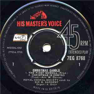 Royal Choral Society Conducted By Sir Malcolm Sargent - Christmas Carols