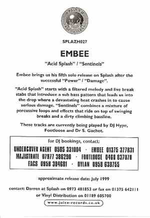 Embee - Acid Splash / Sentinels