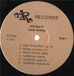 John Myers - Plays Music Of Giuliani, Sor, Weiss & Tarrega