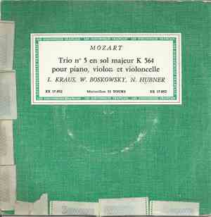 Mozart, L. Kraus, W. Boskovsky, N. Hübner - Trio N° 5 En Sol Majeur K 564 P ...