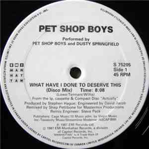 Pet Shop Boys And Dusty Springfield / Pet Shop Boys - What Have I Done To D ...