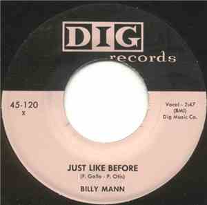 Billy Mann  - Just Like Before / A Million Heartaches Ago