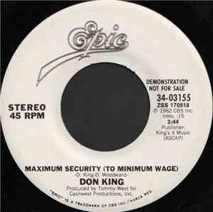 Don King  - Maximum Security (To Minimum Wage)
