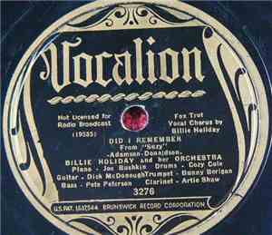 Billie Holiday And Her Orchestra - Did I Remember / No Regrets