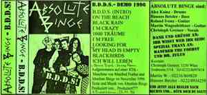 Absolute Binge - B.D.D.S! (B.D.D.S.- Demo 1996)