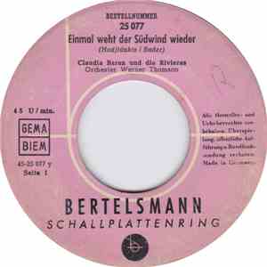 Claudia Baran Und Die Rivieras, Trio Sorrento - Einmal Weht Der Südwind Wie ...