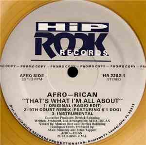 Afro-Rican - That's What I'm All About