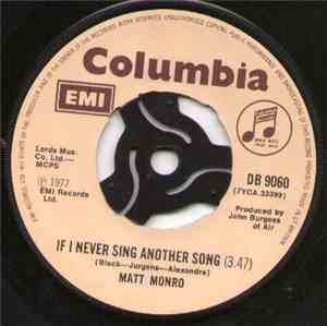 Matt Monro - If I Never Sing Another Song