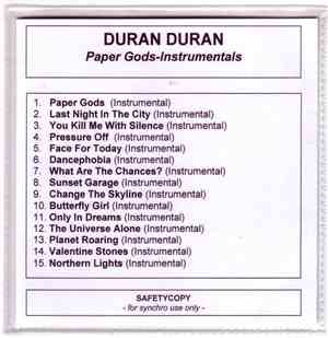 Duran Duran - Paper Gods-Instrumentals