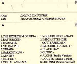 Digital Slaughter - Live at Bochum, Zwischenfall 24-02-1993