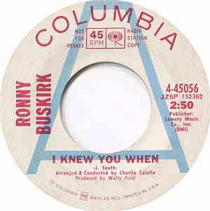 Ronny Buskirk - I Knew You When/Jennifer Rain