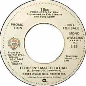 10cc - It Doesn't Matter At All