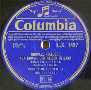 Dinu Lipatti, Bach - Chorale Preludes