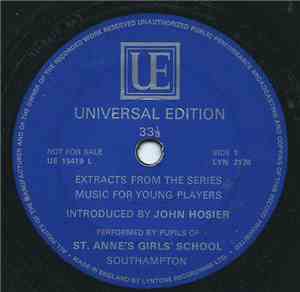 John Hosier / St. Anne's Girls' School, Southampton - Extracts From The Ser ...