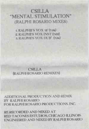 Csilla - Mental Stimulation (Ralphi Rosario Mixes)
