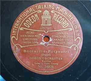 Odeon-Orchester Berlin - Boccaccio-Potpourri / Leichte Kavallerie-Ouvertüre