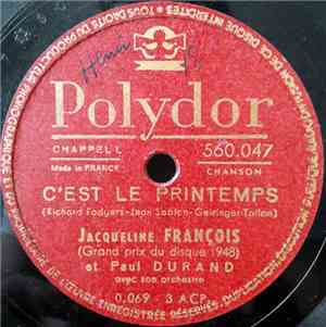 Jacqueline François Et Paul Durand Avec Son Orchestre - C'est Le Printemps  ...