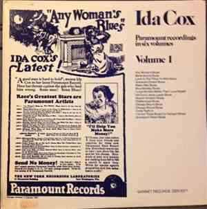 Ida Cox - Paramount Recordings In Six Volumes Volume 1