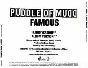 Puddle Of Mudd - Famous