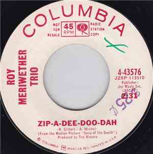 Roy Meriwether Trio - Never On Sunday / Zip-A-Dee-Doo-Dah