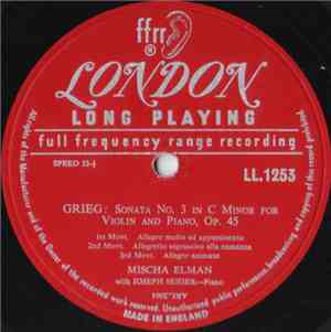 Grieg, Mischa Elman With Joseph Seiger - Grieg—Violin Sonata No.1 In F Majo ...