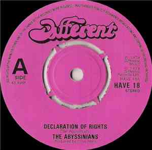 The Abyssinians - Declaration Of Rights / African Race