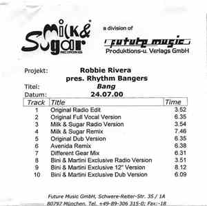 Robbie Rivera Pres. Rhythm Bangers - Bang