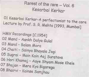 Kesarbai Kerkar - Rarest Of The Rare - Vol. 6