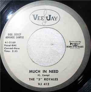 The 5 Royales - Much In Need / They Don't Know