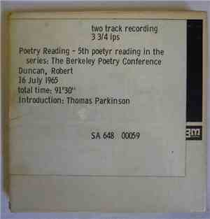 Robert Duncan - Poetry Reading