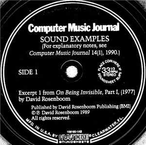 David Rosenboom - Computer Music Journal Sound Examples