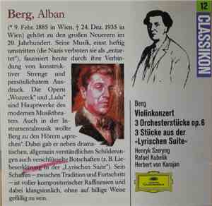 Berg : Henryk Szeryng / Rafael Kubelik / Herbert Von Karajan - Violinkonzer ...