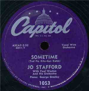 Jo Stafford With Paul Weston And His Orchestra - Sometime / No Other Love