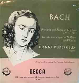 Bach - Jeanne Demessieux - Fantasia And Fugue In G Minor (BWV 537) / Toccat ...
