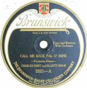 Charles Hart  And Elliott Shaw / Billy Jones  And Male Quartet - Call Me Ba ...