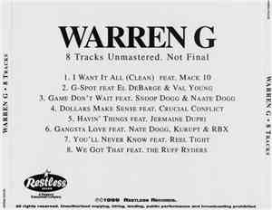 Warren G - I Want It All - 8 Tracks Unmastered. Not Final