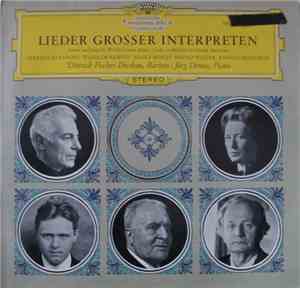 Dietrich Fischer-Dieskau, Jörg Demus - Lieder Grosser Interpreten