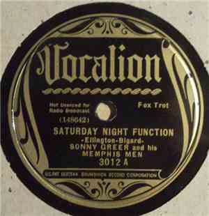Sonny Greer & His Memphis Men - Saturday Night Function / Beggars Blues