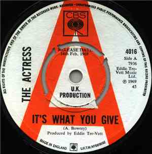 The Actress - It's What You Give / Good Job With Prospects
