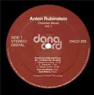 Anton Rubinstein, Gert Von Bülow, José Ribera - Anton Rubinstein Chamber Mu ...